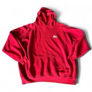 Vintage Lacoste Vibrant Red Hoodie XL